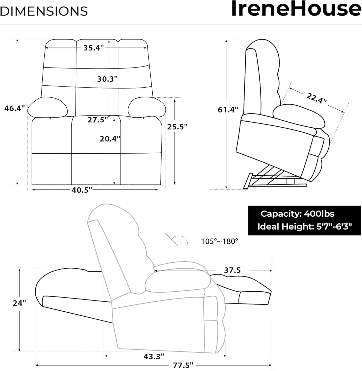 9205 lift recliner — view 4